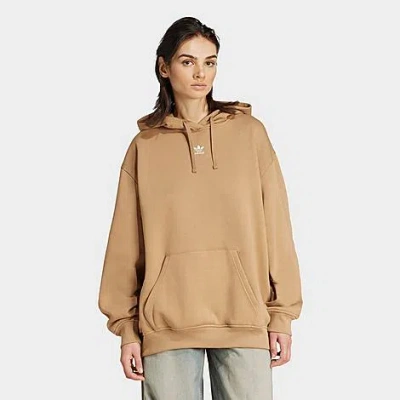 Adidas Originals Women's Originals Essentials Oversized Fleece Hoodie In Brown