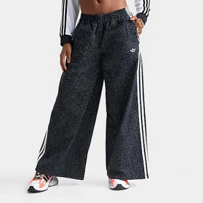 Adidas Originals Women's Originals Firebird Allover Print Oversized Denim Pants In Black