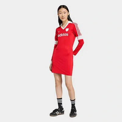 Adidas Originals Women's Originals Graphic Soccer Jersey Dress In Red