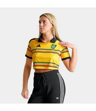 Adidas Originals Women's Originals Jamaica 26 X Bob Marley Home Cropped Jersey In Yellow