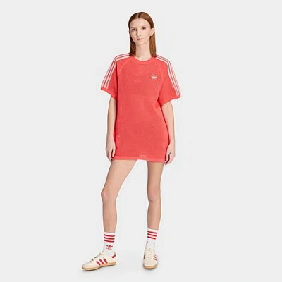 Adidas Originals Women's Originals Knitted Crochet Dress In Red