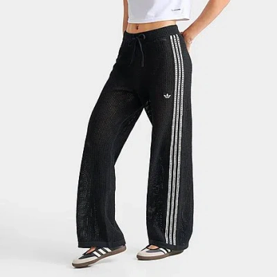 Adidas Originals Women's Originals Knitted Crochet Firebird Track Pants In Black