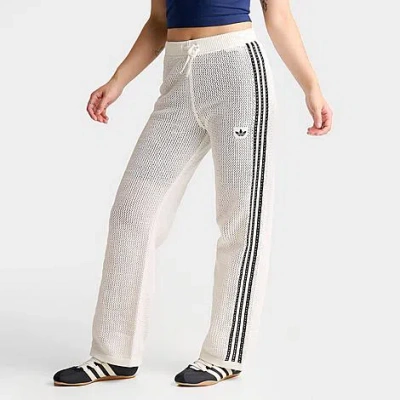 Adidas Originals Women's Originals Knitted Crochet Firebird Track Pants In White