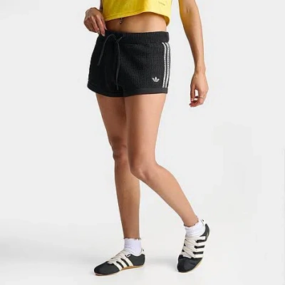 Adidas Originals Women's Originals Knitted Crochet Shorts In Black
