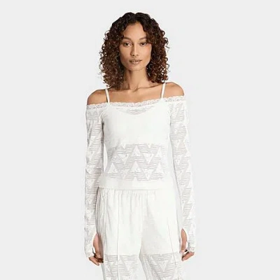 Adidas Originals Women's Originals Lace Bardot Top In White