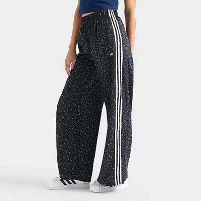 Adidas Originals Women's Originals Leopard Wide-leg Satin Pants Size: Medium In Multi