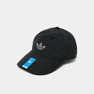 Adidas Originals Women's Originals Rhinestone Trefoil Strapback Hat In Black