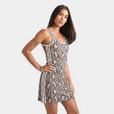 Adidas Originals Women's Originals Snakeskin Print Mini Dress In Gray