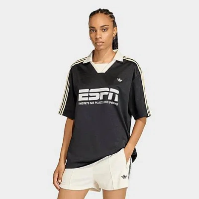 Adidas Originals Women's Originals Sponsor Football Jersey In Black