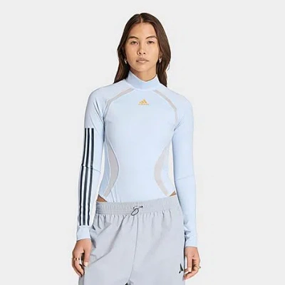 Adidas Originals Women's Originals Teamgeist Long-sleeve Bodysuit In Blue