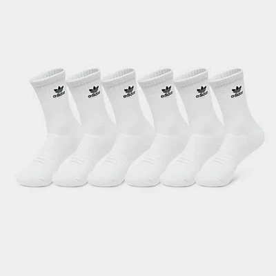 Adidas Originals Women's Originals Trefoil Cushion Crew Socks (6-pack) In White
