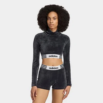 Adidas Originals Women's Originals Winterized Long-sleeve Crop T-shirt In Black