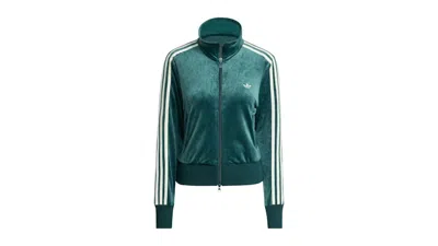 Pre-owned Adidas Originals Women's Originals X Liberty London Debossed Velvet Firebird Track Top In Aurora Ivy