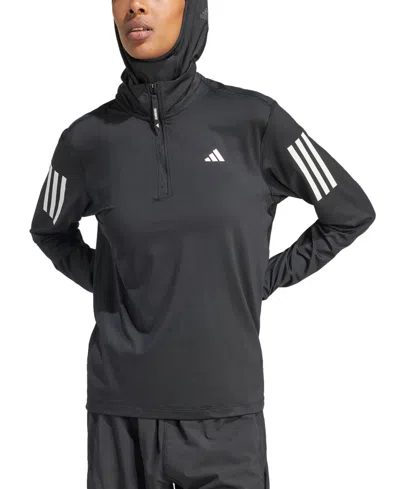 Adidas Originals Women's Own The Run Half-zip Sweatshirt In Black
