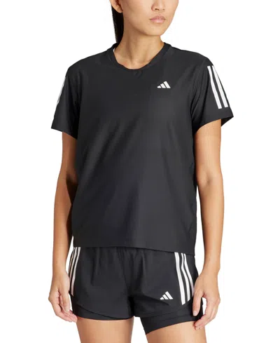 Adidas Originals Women's Own The Run Short-sleeve Running Tee In Black