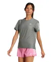 Adidas Originals Women's Own The Run Short-sleeve Running Tee In Gray