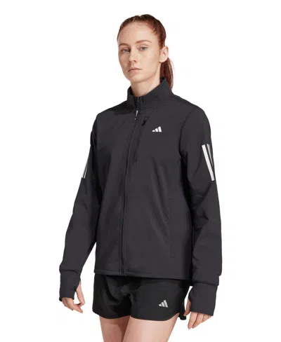 Adidas Originals Women's Own The Run Winterized Zipper Closure Jacket In Black