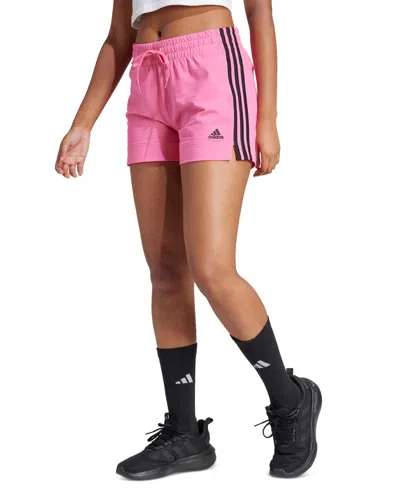 Adidas Originals Women's Pacer 3-stripes Knit Shorts In Pulse Magenta