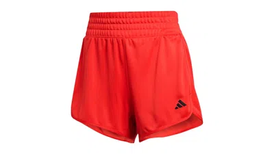 Pre-owned Adidas Originals Women's Pacer Essentials Knit Highrise Shorts In Pure Ruby/black In Multi