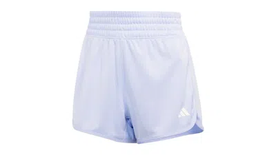 Pre-owned Adidas Originals Women's Pacer Essentials Knit Highrise Shorts In Violet Tone/white In Multi