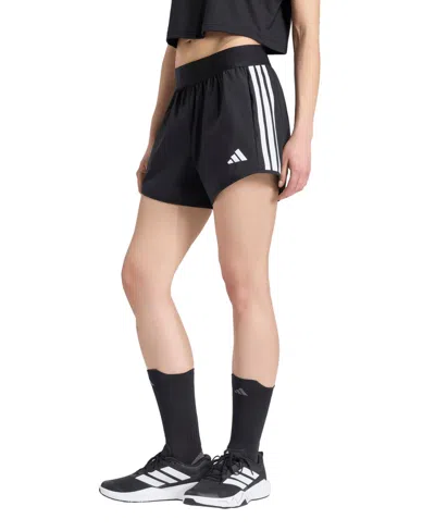 Adidas Originals Women's Pacer Workout Flex 3-stripes Training Shorts In Black,white