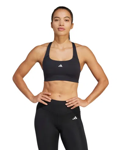 Adidas Originals Women's Powerimpact Medium Support Training Bra In Black