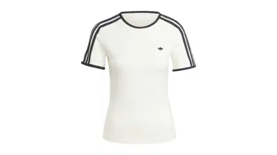 Pre-owned Adidas Originals Women's Premium 3stripes Cali T-shirt In Off White