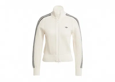 Pre-owned Adidas Originals Women's Premium Crochet Track Top In Wonder White