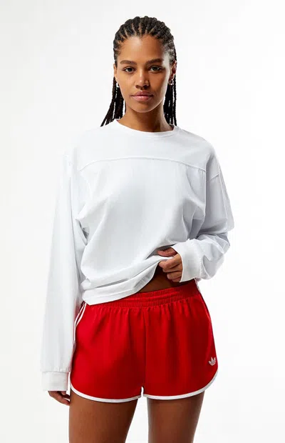 Adidas Originals Women's Red & White 3-stripes Sprinter Shorts In Red/white
