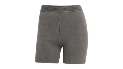 Pre-owned Adidas Originals Women's Ribbed Booty Shorts In Black
