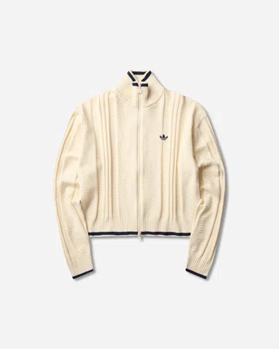 Adidas Originals Women S Cable Knit Firebird Track Top Warm Vanilla In Neutral