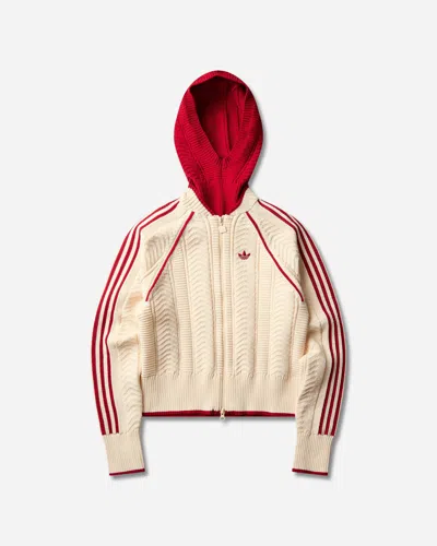 Adidas Originals Women S Sst Track Top Warm Vanilla / Team Victory Red In Neutral