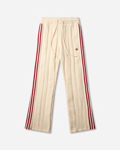 Adidas Originals Women S Sst Wide Leg Track Pants Warm Vanilla / Team Victory Red In Beige
