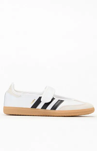 Adidas Originals Samba Jane Suede-trimmed Leather Sneakers In Multi
