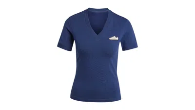 Pre-owned Adidas Originals Women's Samba T-shirt In Night Indigo