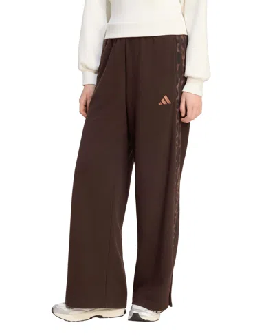 Adidas Originals Women's Seasonal Essentials Animal Print 3-stripes Pants In Brown