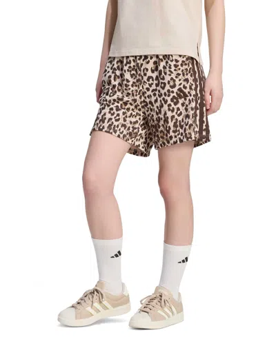 Adidas Originals Women's Seasonal Essentials Animal Print Shorts In Multicolor,crystal Linen