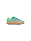 Adidas Originals Suede Upper Sneakers With Contrast Heel Tab In Green