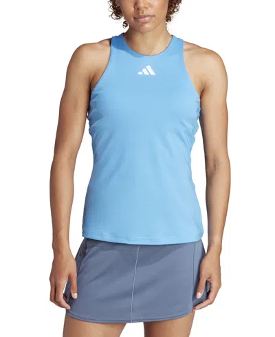 Adidas Originals Women's Sleeveless Y-tank Tennis Top In Blue Burst