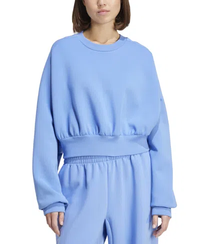Adidas Originals Women's Soft Lux Relaxed Crewneck Sweatshirt In Blue