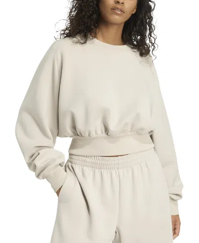 Adidas Originals Women's Soft Lux Relaxed Crewneck Sweatshirt In Neutral