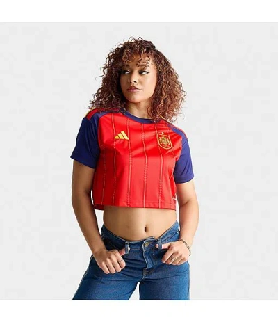 Adidas Originals Women's Spain 2026 Home Cropped Jersey In Red