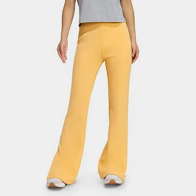 Adidas Originals Soft Lux Flared Trousers In Yellow
