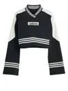 Adidas Originals Adidas Logo Cotton Blend Crop Sweatshirt