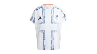 Pre-owned Adidas Originals Women's Team Gb T-shirt In Sky Blue Tint