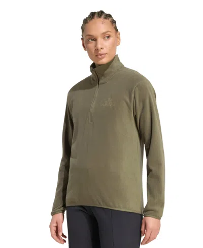 Adidas Originals Women's Terrex Multi Essentials Half-zip Fleece Jacket In Green