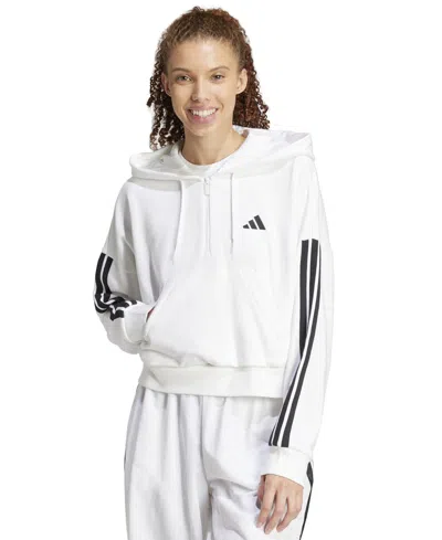 Adidas Originals Women's The Essentials Relaxed Hooded Track Jacket In White
