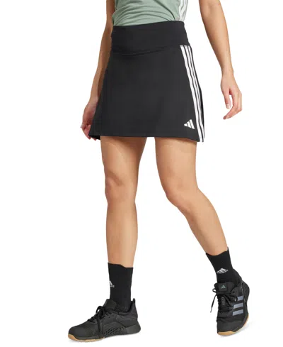 Adidas Originals Women's Three-stripe Logo-graphic Mini Skort In Black