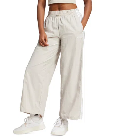 Adidas Originals Women's Three Stripe Parachute Pants In White