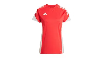 Pre-owned Adidas Originals Women's Tiro 25 Competition Jersey In Pure Ruby/team Grey Four